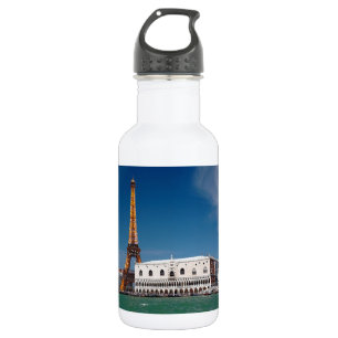 2 für 1 Venedig und Paris - Gemischte Welt Edelstahlflasche