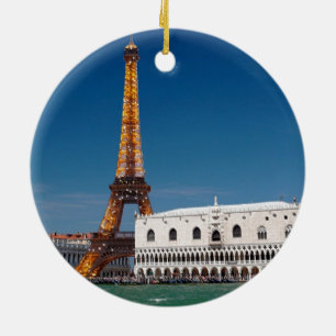 2 für 1 Venedig und Paris - Gemischte Welt Keramikornament