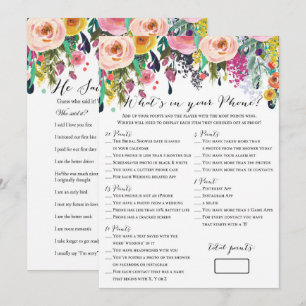 2 Games Rose Gold Brautparty Game 12x18 Einladung