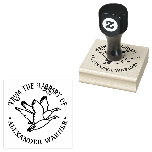 2 Gänse in Flugbibliotheksname Gummistempel (Stempel)
