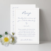 2 Gast Floral Dusty Blue Wedding RSVP