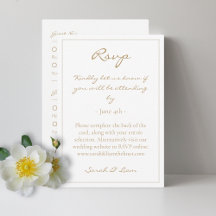 2 Gast Warm Golden Wedding RSVP