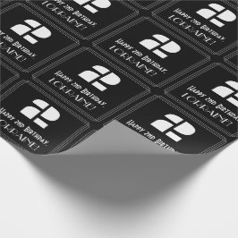 2. Geburtstag: Art Deco Inspiriert Look "2" & Name Geschenkpapier