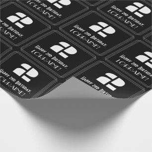 2. Geburtstag: Art Deco Inspiriert Look "2" & Name Geschenkpapier