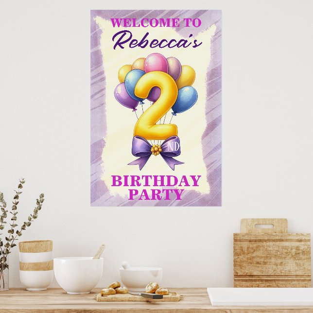 2. Geburtstag Ballon Thema Poster (Küche)