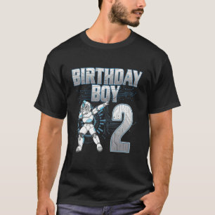 2. Geburtstag Boy Dabbing Robot 2 Jahre alter Tag T-Shirt