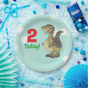 2. Geburtstag Dinosaurier - 2. Geburtstag Dino Pappteller