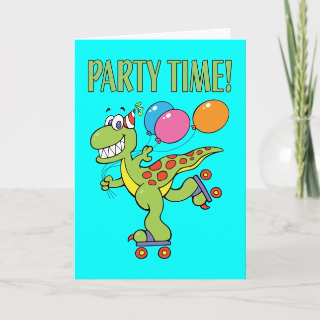 2. Geburtstag Dinosaurier Karte (Vorderseite)