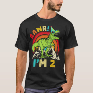 2. Geburtstag Dinosaurier T Rex Rawr Ich bin 2 für T-Shirt