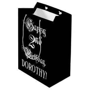 2. Geburtstag: Extravagant, elegant, Script + Indi Mittlere Geschenktüte