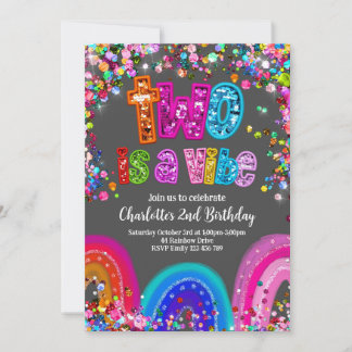 2. Geburtstag Girls Glitzer Party Einladung