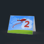 2. Geburtstag Grandson Red Airplane Karte<br><div class="desc">Ein rotes Flugzeug ist bereit zu landen,  während es in den Himmel über die Zahl 2 zoomt. Das Wort Enkelson ist in der Kurve des fliegenden Flugzeug geschrieben. Genießen Sie Ihren Enkel mit dieser Flugzeugkarte an seinem 2. Geburtstag!</div>