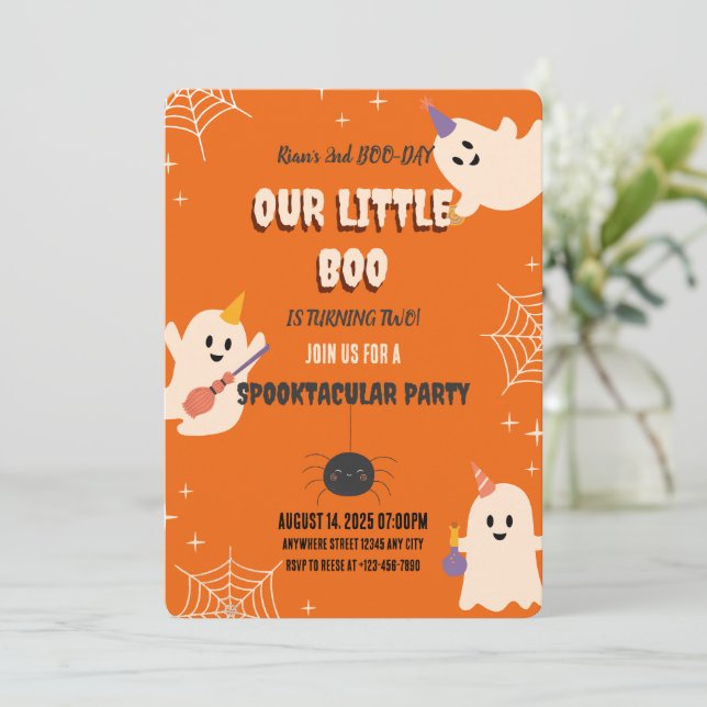 2. Geburtstag Halloween Einladung (Stehend Vorderseite)