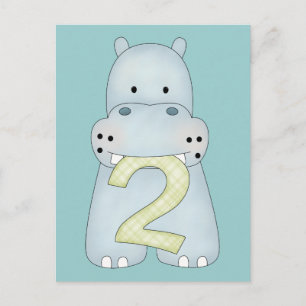 2. Geburtstag Hippo Postkarte