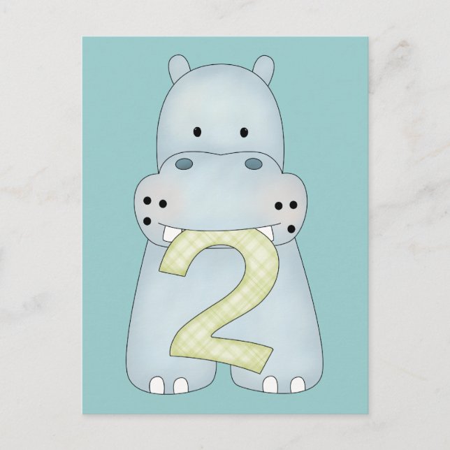 2. Geburtstag Hippo Postkarte (Vorderseite)