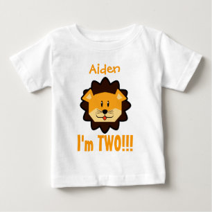 2. Geburtstag Junge oder Mädchen mit Lion V09 Baby T-shirt