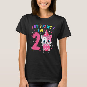 2. Geburtstag Mädchen Katze Kätzchen Lass uns feie T-Shirt
