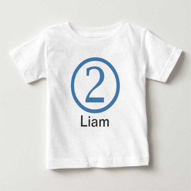 2. Geburtstag Maßgeschneiderter T - Shirt Junge (Vorderseite)