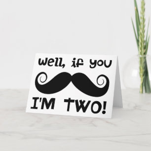 2. Geburtstag Mustache Karte