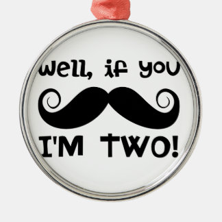 2. Geburtstag Mustache Ornament Aus Metall