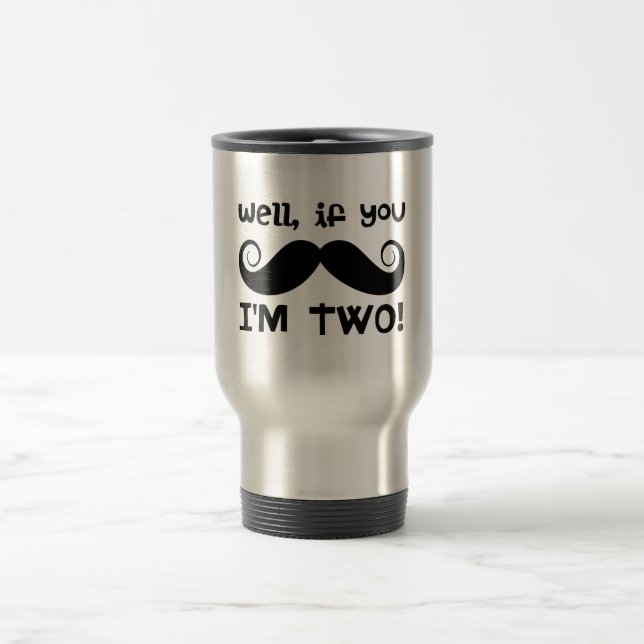 2. Geburtstag Mustache Reisebecher (Mittel)