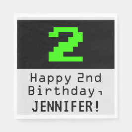 2. Geburtstag - Nerdy / Geeky Style "2 & Name Serviette