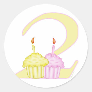 2. Geburtstag Runder Aufkleber