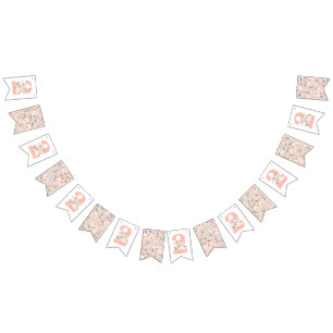 2. Geburtstag Rustic Wood Shabby Chic Rose Blumens Wimpelkette