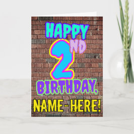 2. Geburtstag - Spaß, Urban Graffiti Inspirierter Karte