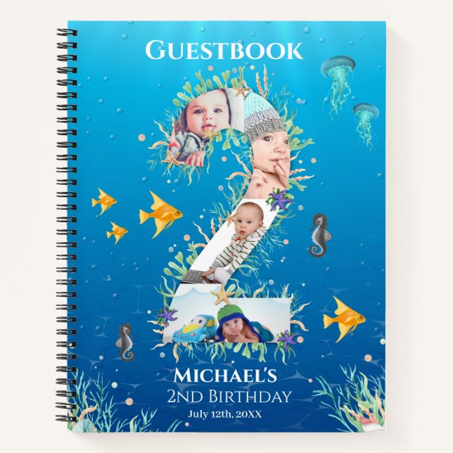2. Geburtstag unter dem Sea Foto Gästebuch Notizbuch (Vorderseite)