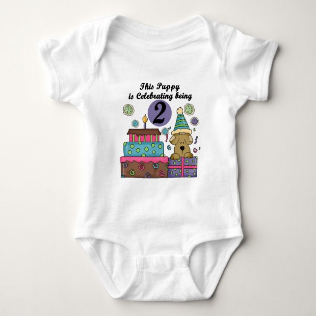 2. Geburtstag Welpenhemden und Geschenke Baby Strampler (Vorderseite)