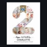 2. Geburtstag Zahl 2 Individuelle Fotocollage Poster<br><div class="desc">Feiern Sie einen ganz besonderen Meilenstein mit diesem geschlechtsneutralen Poster zum 2. Geburtstag mit einem Fotocollagen-Design mit der Zahl 2, das die schönsten Erinnerungen an Ihr Kind hervorhebt. Sie können das Design leicht anpassen, indem Sie 15 Fotos vom Neugeborenen bis zum Zweijährigen hinzufügen und so eine bedeutungsvolle und herzliche Darstellung...</div>