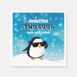 2. Geburtstag Zwei Cooler Pinguin Junge Serviette