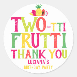 2. Geburtstag Zwei-tti Frutti Frutti Fruit Danke Runder Aufkleber