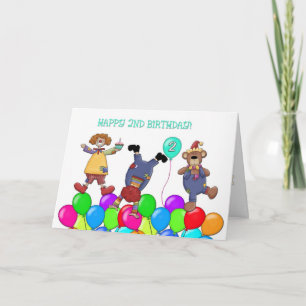 2. Geburtstags-Clowns Balloons Karte