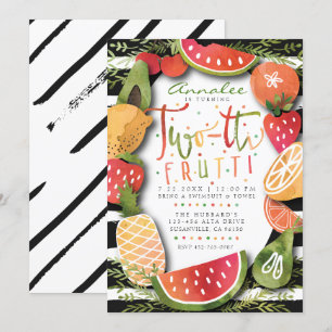 2. GEBURTSTAGS-EINLADUNG   Two-tti Frutti Party Einladung