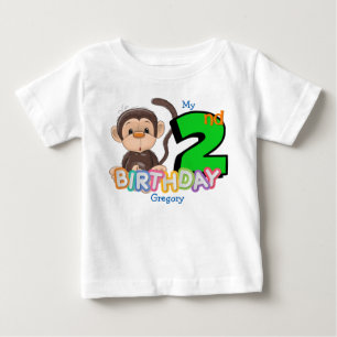 2. Geburtstags-Party des Affen Baby T-shirt