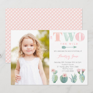 2. Geburtstags-Party für Mädchen mit Bild in Einladung