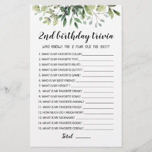 2. Geburtstags-Trivia-Spiel