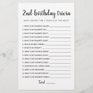 2. Geburtstags-Trivia-Spiel