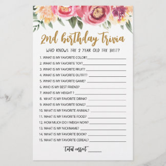 2. Geburtstags-Trivia-Spiel