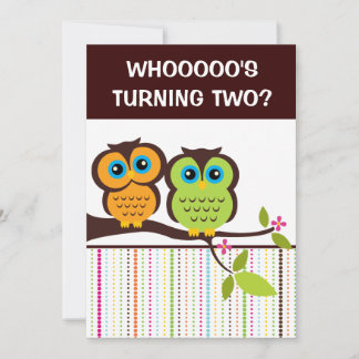 2. Geburtstagsfeier Einladungen zum Thema Owl
