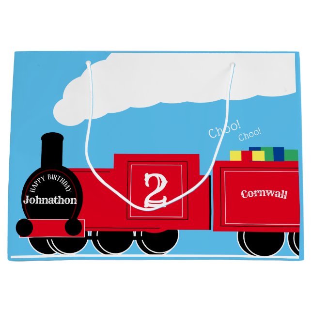 2. Geburtstagsjunge trainieren personalisiert Große Geschenktüte (Vorderseite)