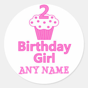 2 - Geburtstagskind - Cupcake Design Runder Aufkleber