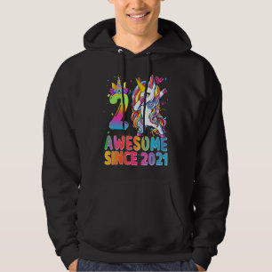 2. Geburtstagsmädchen Teens Dabbing Einhorn 2 Jahr Hoodie