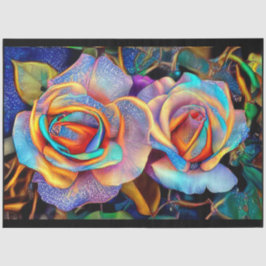 2 Glossy Schöne Rose Kunst, Dichtung und Musik Seidenpapier