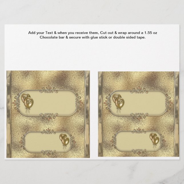 2 Golden Anniversary Custom Candy Bar Wrappers (Vorderseite)