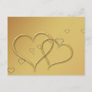 2 Goldene Herzen - Postkarte