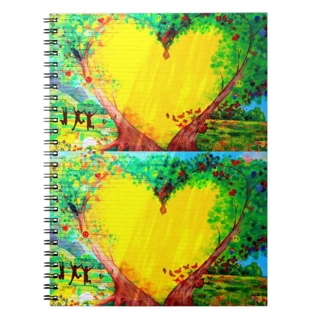 2 Goldherzen-Notizbuch Notizblock (Vorderseite)