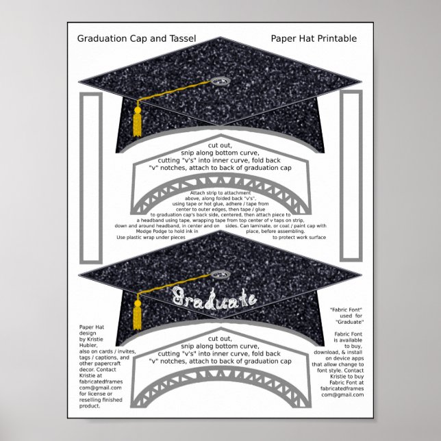 2 Graduiertenkopplung Schwarzes Papier weist Gradu Poster (Vorne)